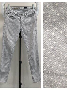 AG ADRIANO GOLDSCHMIED sz 26 Mini Polka Dot The Stevie Ankle Slim Straight Jeans